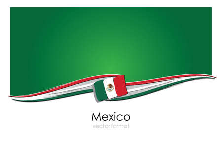 Mexico Flag with colored hand drawn lines in Vector Formatのイラスト素材