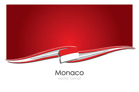 Monaco Flag with colored hand drawn lines in Vector Formatのイラスト素材