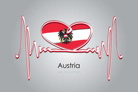 Hand painted heart and Austria Flag in Vector Formatのイラスト素材