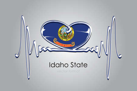 Hand painted heart and Idaho State Flag in Vector Formatのイラスト素材
