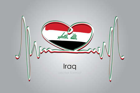 Hand painted heart and Iraq Flag in Vector Formatのイラスト素材