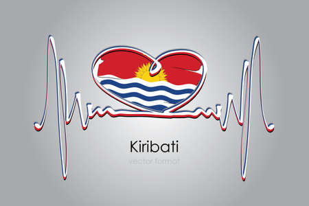 Hand painted heart and Kiribati Flag in Vector Formatのイラスト素材