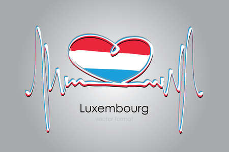 heart and Luxembourg Flag in Vector Formatのイラスト素材
