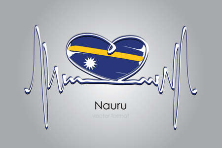 Hand painted heart and Nauru Flag in Vector Formatのイラスト素材