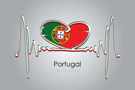 Hand painted heart and Portugal Flag in Vector Formatのイラスト素材
