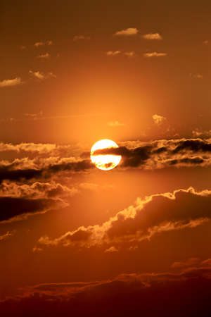 Beautiful sunset and clouds on the last day of april near Wroclaw, Poland, Europe.の写真素材