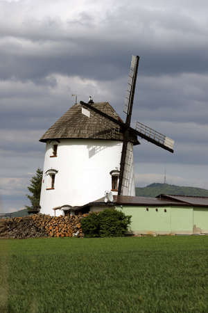 WROCLAW, POLAND - MAY 24, 2021: Dutch windmill from 1830 located on the edge of the village of Gogolow at the foot of the Sleza Mountain, in south-western Poland, Europe.のeditorial素材