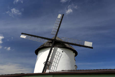 WROCLAW, POLAND - MAY 24, 2021: Dutch windmill from 1830 located on the edge of the village of Gogolow at the foot of the Sleza Mountain, in south-western Poland, Europe.のeditorial素材