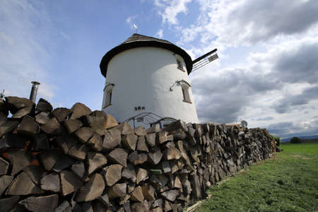 WROCLAW, POLAND - MAY 24, 2021: Dutch windmill from 1830 located on the edge of the village of Gogolow at the foot of the Sleza Mountain, in south-western Poland, Europe.のeditorial素材