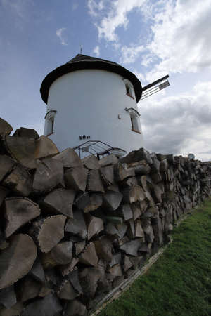 WROCLAW, POLAND - MAY 24, 2021: Dutch windmill from 1830 located on the edge of the village of Gogolow at the foot of the Sleza Mountain, in south-western Poland, Europe.のeditorial素材