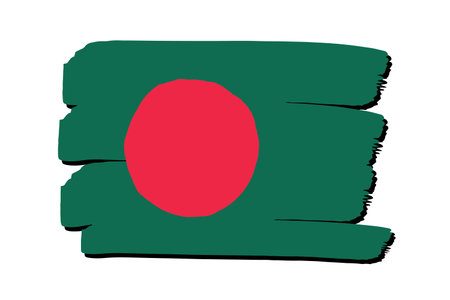 Bangladesh Flag with colored hand drawn lines in Vector Formatのイラスト素材
