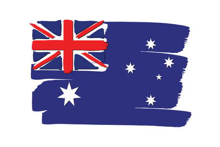 Australia Flag with colored hand drawn lines in Vector Formatのイラスト素材