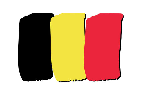 Belgium Flag with colored hand drawn lines in Vector Formatのイラスト素材