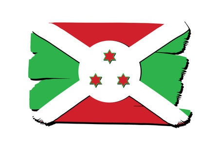 Burundi Flag with colored hand drawn lines in Vector Formatのイラスト素材