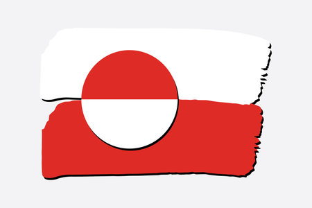 Greenland Flag with colored hand drawn lines in Vector Formatのイラスト素材