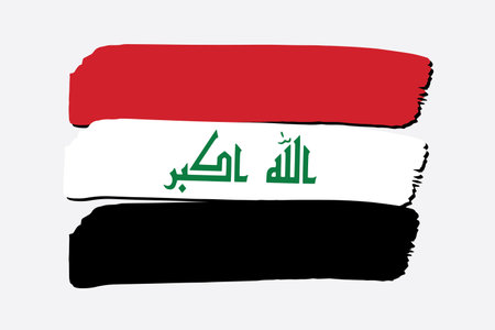Iraq Flag with colored hand drawn lines in Vector Formatのイラスト素材
