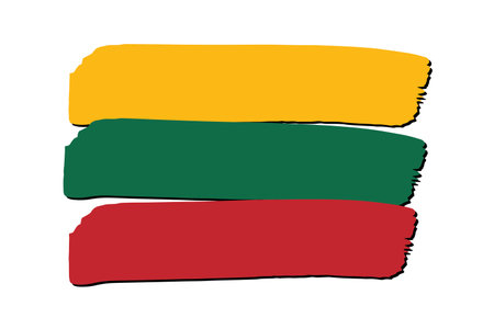 Lithuania Flag with colored hand drawn lines in Vector Formatのイラスト素材