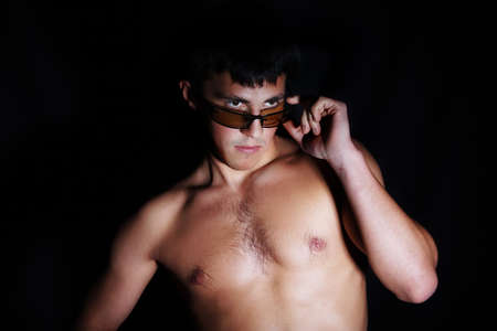 Muscular man. Shot in studio.の写真素材