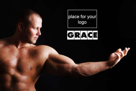 A FANTASTIC IDEA TO ADVERTISE GOODS WITH CONCEPTION: STRENGTH, POWER, ENERGETIC, RELIABILITYの写真素材