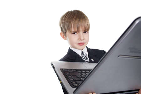 Style  boy with his computer.の写真素材
