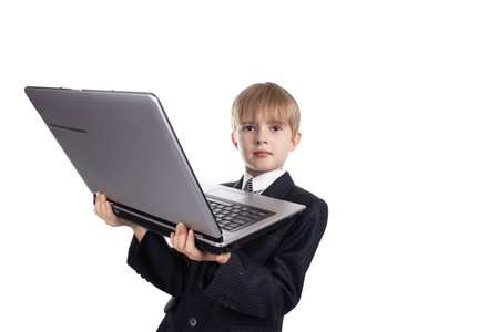 Style  boy with his computer.
