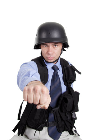 Portrait of a middle age man in a war regimentals. Best idea for artwork in aggressive business,...