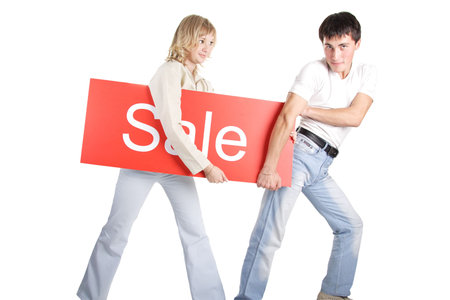 Portrait of a young people. Shot in studio. Best idea for ad sale. Isolated with clipping path.