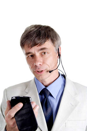 Portrait of a middle age businessman. Shot in studio. Isolated with clipping path.の写真素材