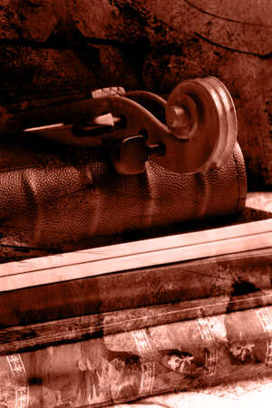 Musical background  instruments. Shot in studio.の写真素材