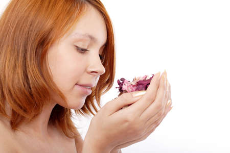 Portrait of a styled professional model. Theme: spa, healthcare.の写真素材