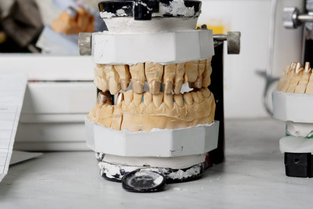 Dental background: work in clinic (operation, tooth replacement)

