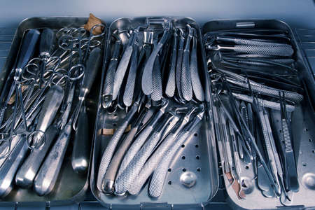 Dental background: work in clinic (operation, tooth replacement)の写真素材