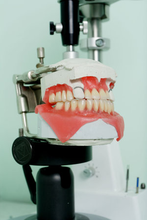 Dental background: work in clinic (operation, tooth replacement)