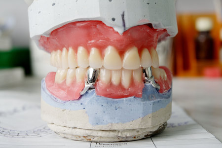 Dental background: work in clinic (operation, tooth replacement)
