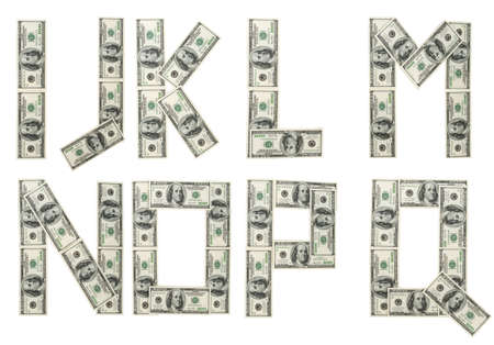Banknote alphabet. Money background. Very useful.
の写真素材