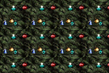 Xmas  background: seamless texture xmass treeの写真素材
