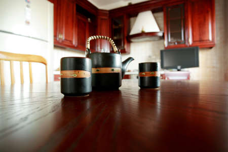 Beautiful modern wooden kitchen interiorの写真素材