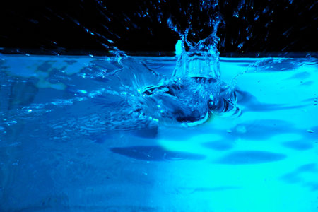 Fantastical water background. Drops, waves, splashes.