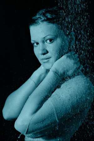 Portrait of a styled professional model. Theme: spa, healthcare.の写真素材