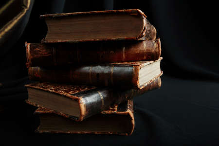 Style art background. Vintage books and candles.の写真素材