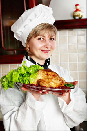 Cook cooking on the kitchenの写真素材