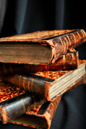 Style art background. Vintage things: books, candles and other.の写真素材