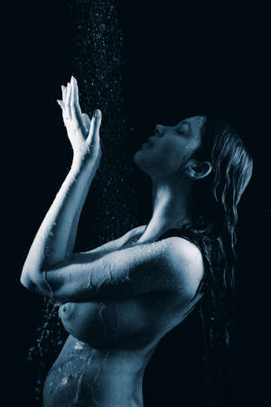 Portrait of a styled professional model. Theme: spa, healthcare.の写真素材