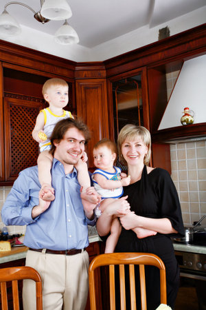 Father Mother and children: family lunch