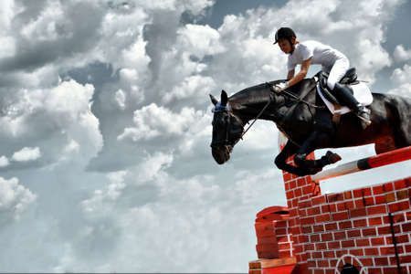 Horse theme: jockeys, horse races, speed.の写真素材