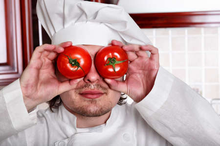 Cook cooking on the kitchenの写真素材