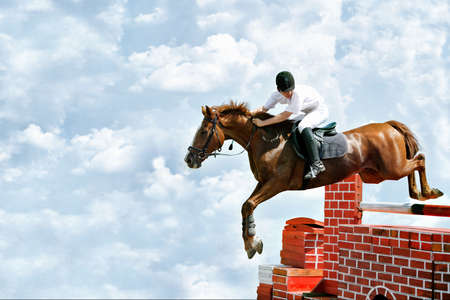 Horse theme: jockeys, horse races, speed.の写真素材