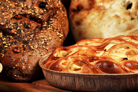 Bakery foodstuffs. Shot in a studio. 