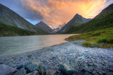 Fantastic mounatainlake. Shot in a mountain.の写真素材