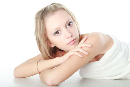 Portrait of a styled professional model. Theme: spa, healthcare.の写真素材